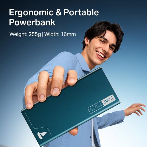 boAt 10000 mAh 22.5 W Power Bank  (Steel Blue, Lithium Polymer, Quick Charge 3.0 for Mobile) - Image 3