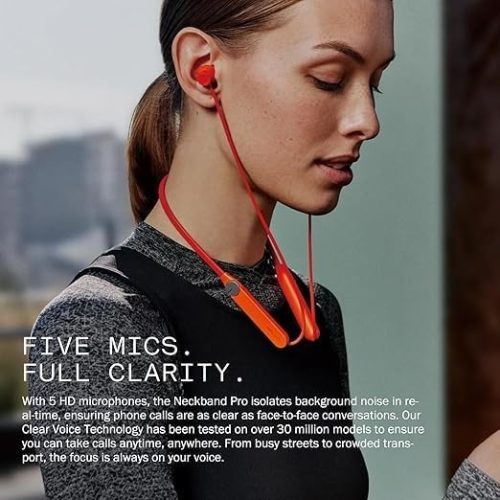 Neckband Pro Max Bluetooth in-Ear Headphones Compatible with CMF by Nothing 50Db Hybrid Active Noise CancellingEarbuds with 5 Hd Mics,Ip55 Bt5.3 37Hrs Long Play TimeDual DevicConnection (Orange) - Image 4