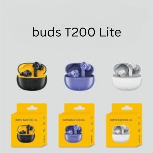 realme Buds T200 Lite Bluetooth in Ear Earbuds,4 Mic, AI ENC for Calls,48 Hours Total Playback with Fast Charging and Low Latency Gaming TWS,Google Fast Pair, with mic (Volt Black)
