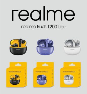 realme Buds T200 Lite Bluetooth in Ear Earbuds,4 Mic, AI ENC for Calls,48 Hours Total Playback with Fast Charging and Low Latency Gaming TWS,Google Fast Pair, with mic (Volt Black)